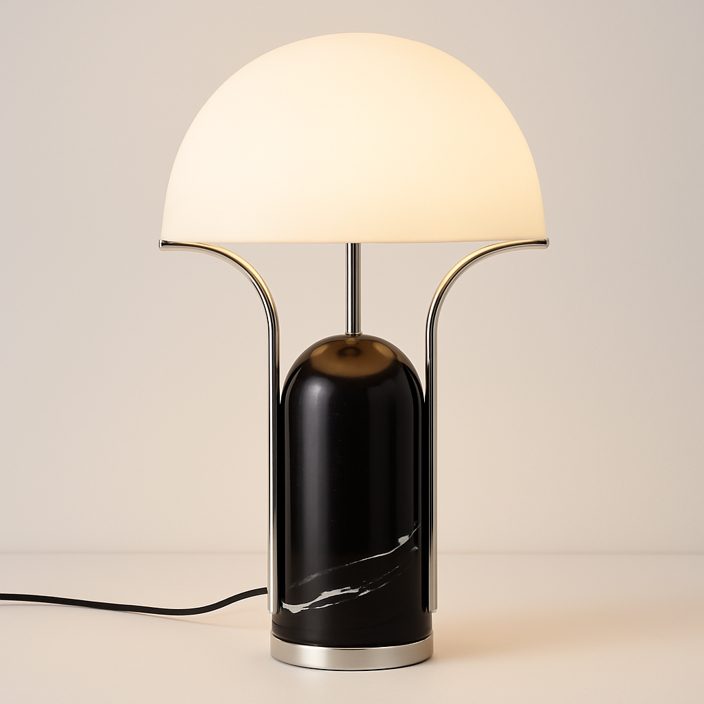 Luminária de Mesa Moderna Minimalista Metal Mármore Sage