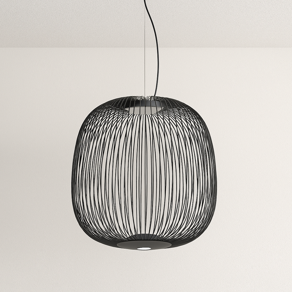 Luminária Pendente Moderna Minimalista Metal LED Preto Aral