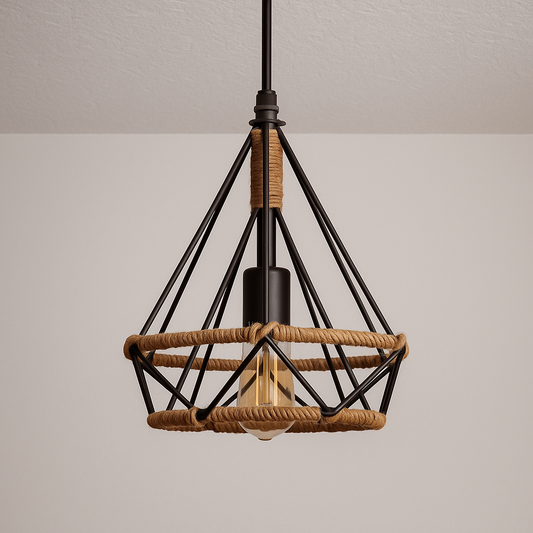 Luminária Pendente Industrial Vintage Retrô Rope