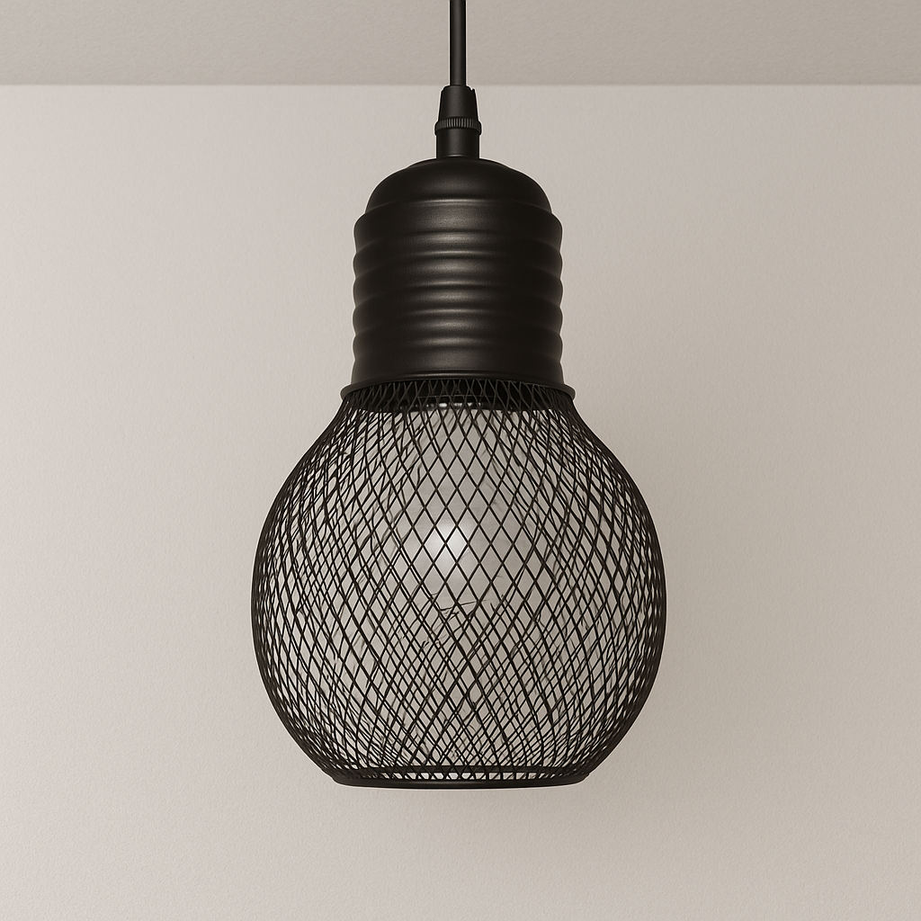 Luminária Pendente Moderno Industrial Retrô Aramado Round