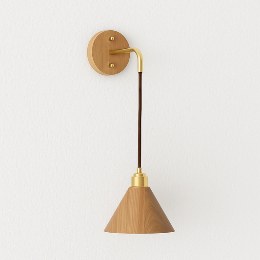 Luminária Arandela Moderna Minimalista Madeira Metal Valari