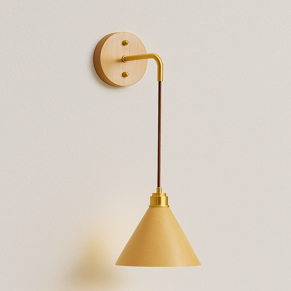Luminária Arandela Moderna Minimalista Madeira Metal Valari