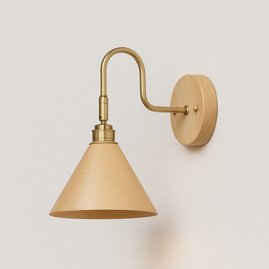 Luminária Arandela Moderna Minimalista Madeira Metal Valari