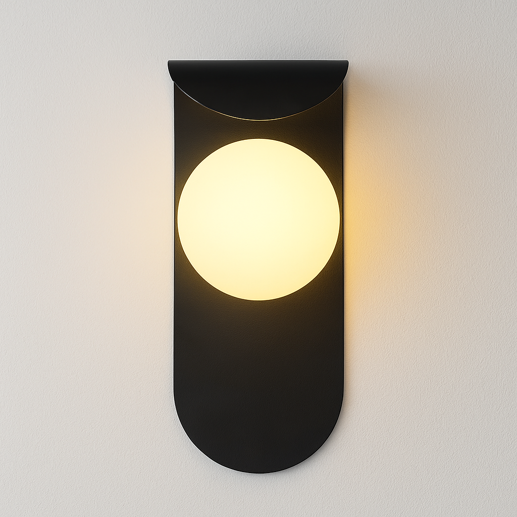 Luminária Arandela Moderna Minimalista Metal Vidro Bazile