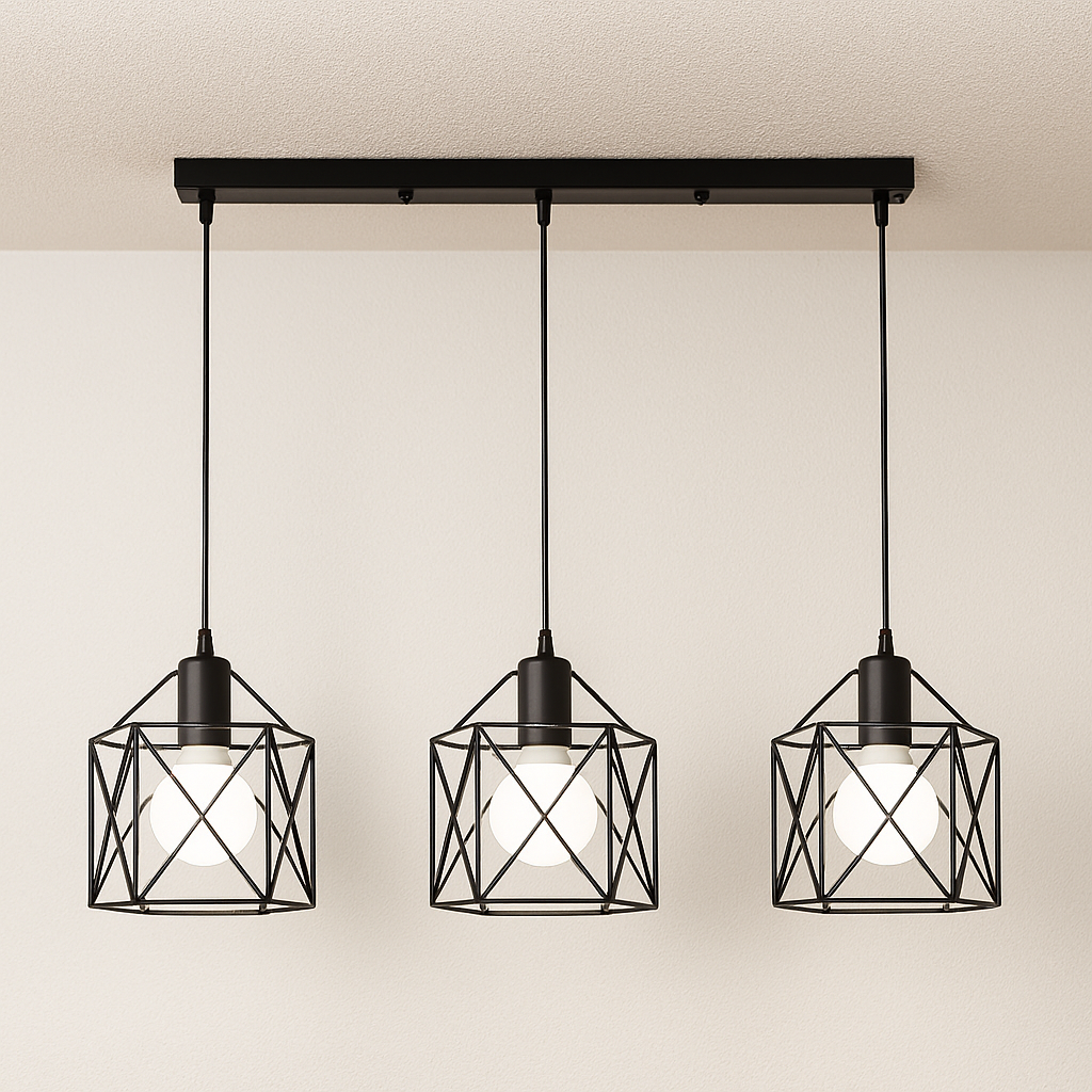 Luminária Pendente Moderna Industrial Retrô Aramado Diamond