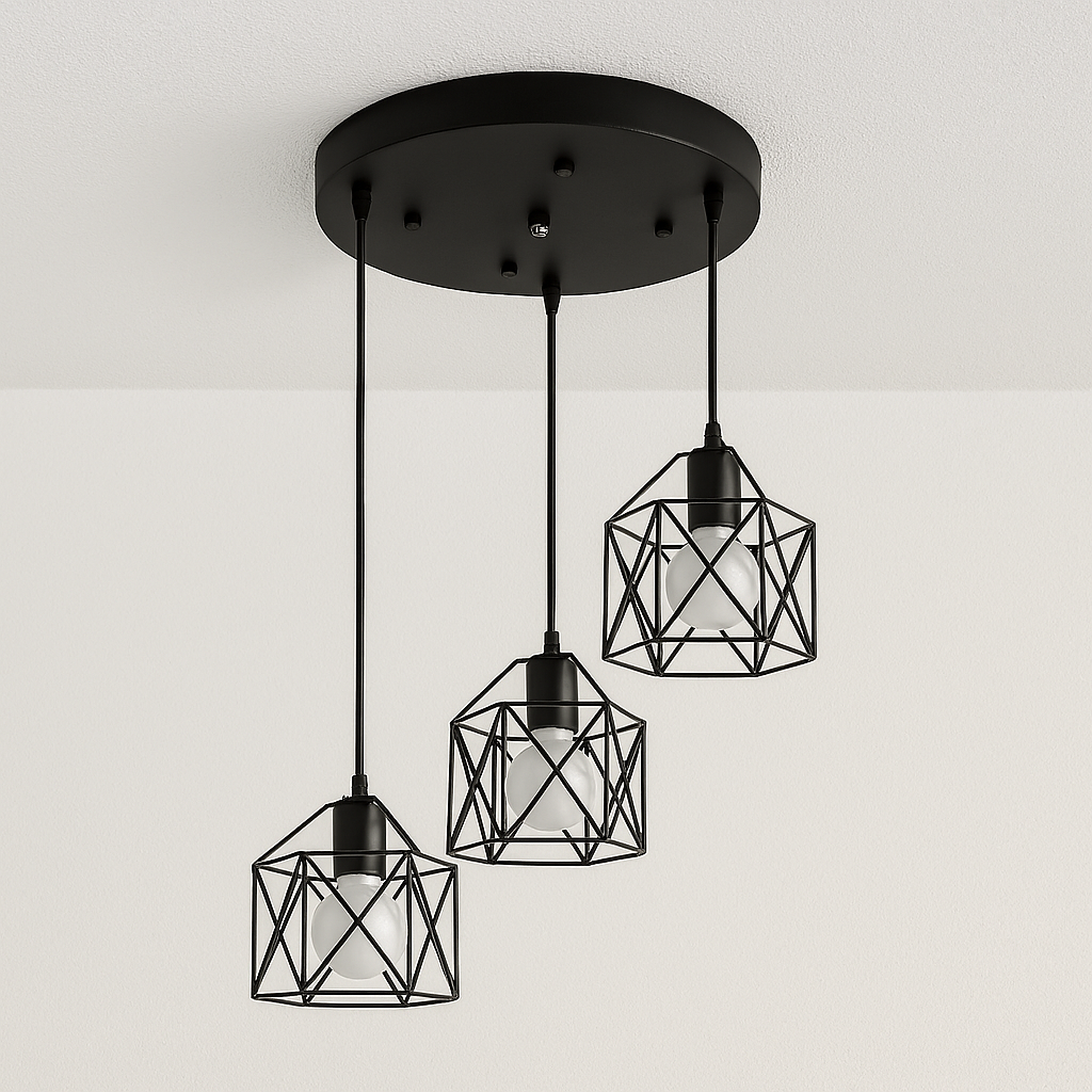 Luminária Pendente Moderna Industrial Retrô Aramado Diamond