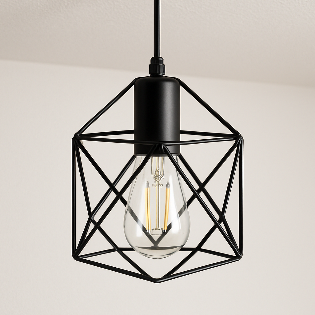 Luminária Pendente Moderna Industrial Retrô Aramado Diamond