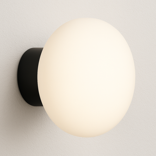 Luminária Arandela Moderna Minimalista Oval Metal Vidro Ravo