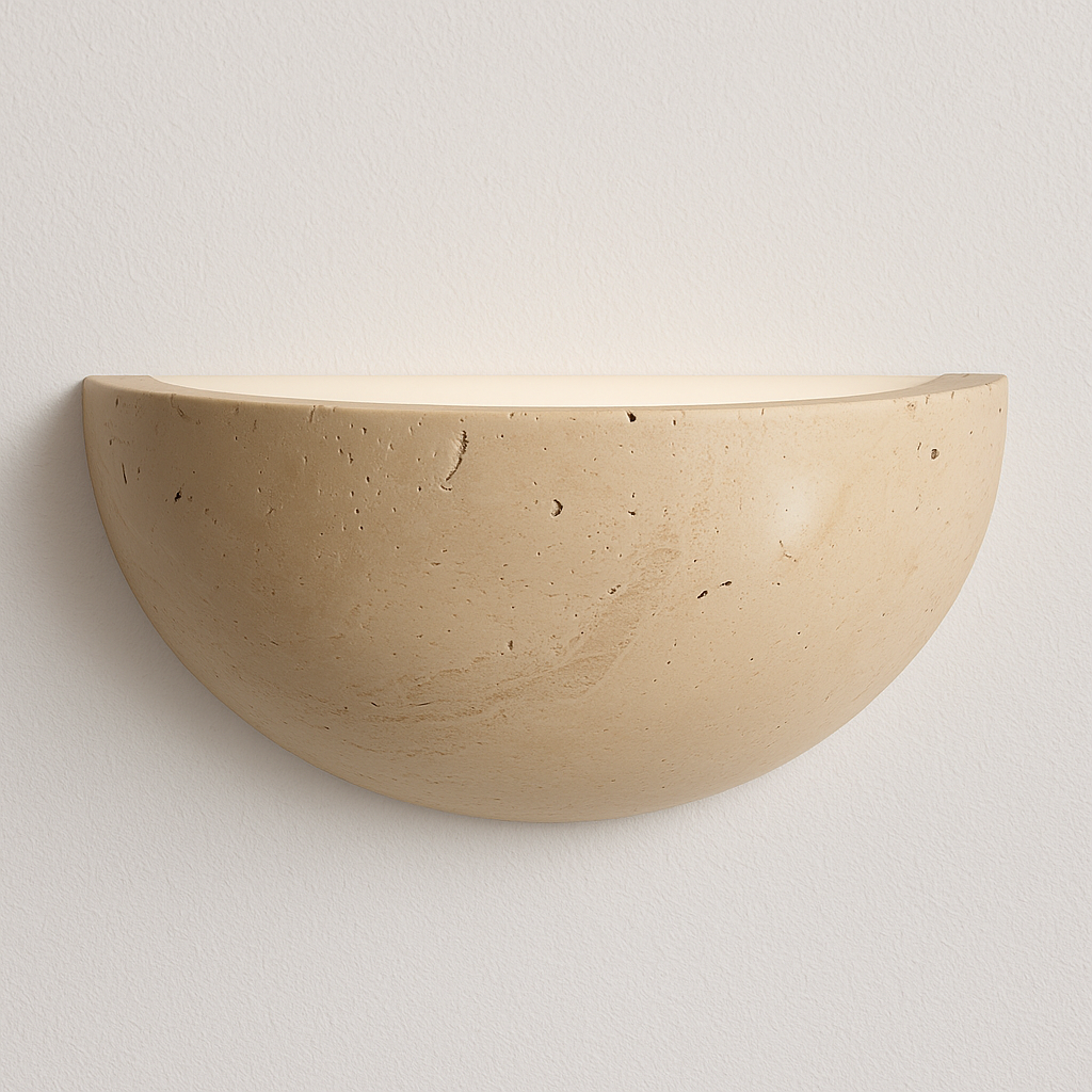 Luminária Arandela Moderna Minimalista Mármore Travertino Quartz