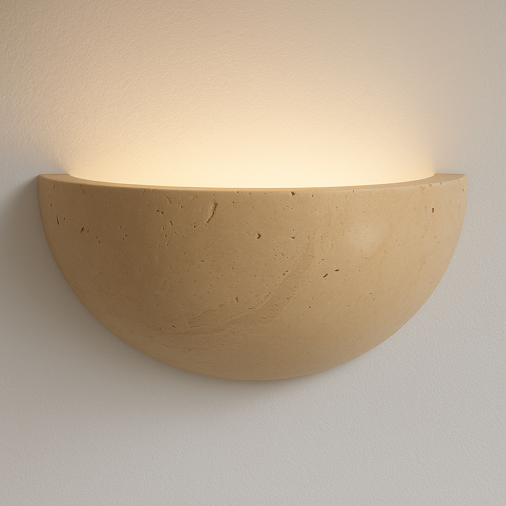 Luminária Arandela Moderna Minimalista Mármore Travertino Quartz