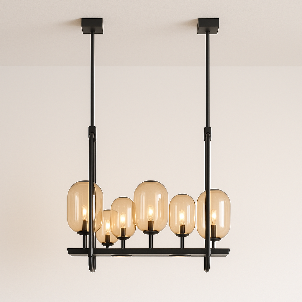 Luminária Pendente Moderno Minimalista Vidro Âmbar Glow