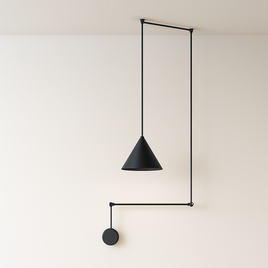 Luminária Pendente Moderna Minimalista Metal Otta Black