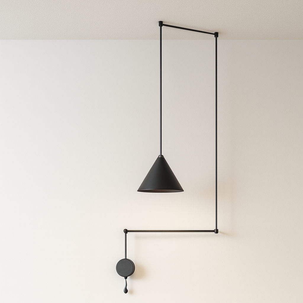 Luminária Pendente Moderna Minimalista Metal Otta Black