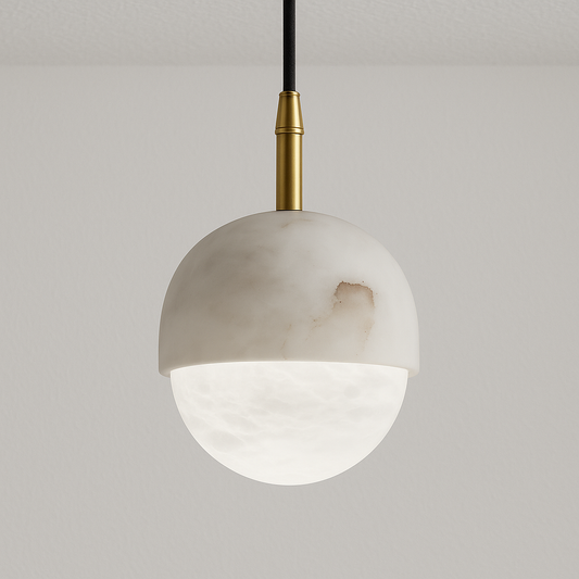 Luminária Pendente Moderna Minimalista LED Mármore Fallanza