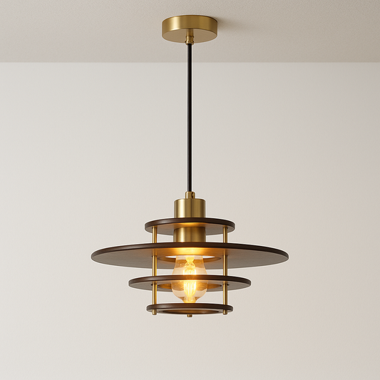 Luminária Pendente Moderna Minimalista Madeira Scateri