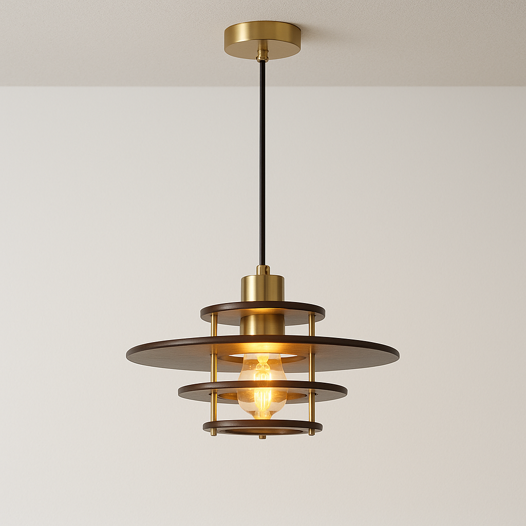Luminária Pendente Moderna Minimalista Madeira Scateri