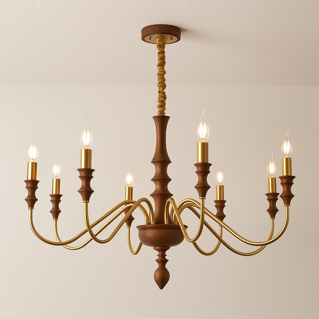 Luminária Pendente Moderna Minimalista Metal Madeira Gavia