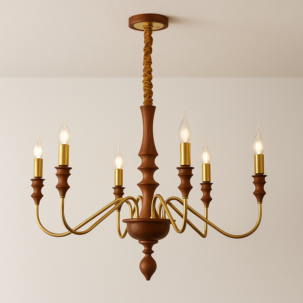 Luminária Pendente Moderna Minimalista Metal Madeira Gavia
