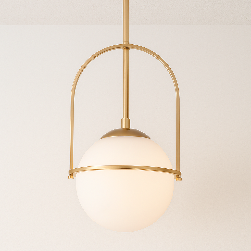 Luminária Pendente Moderna Minimalista Vidro Metal Haloé