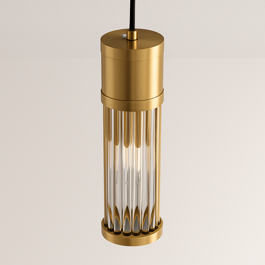 Luminária Pendente Moderna Minimalista Metal Vidro Bazzalo