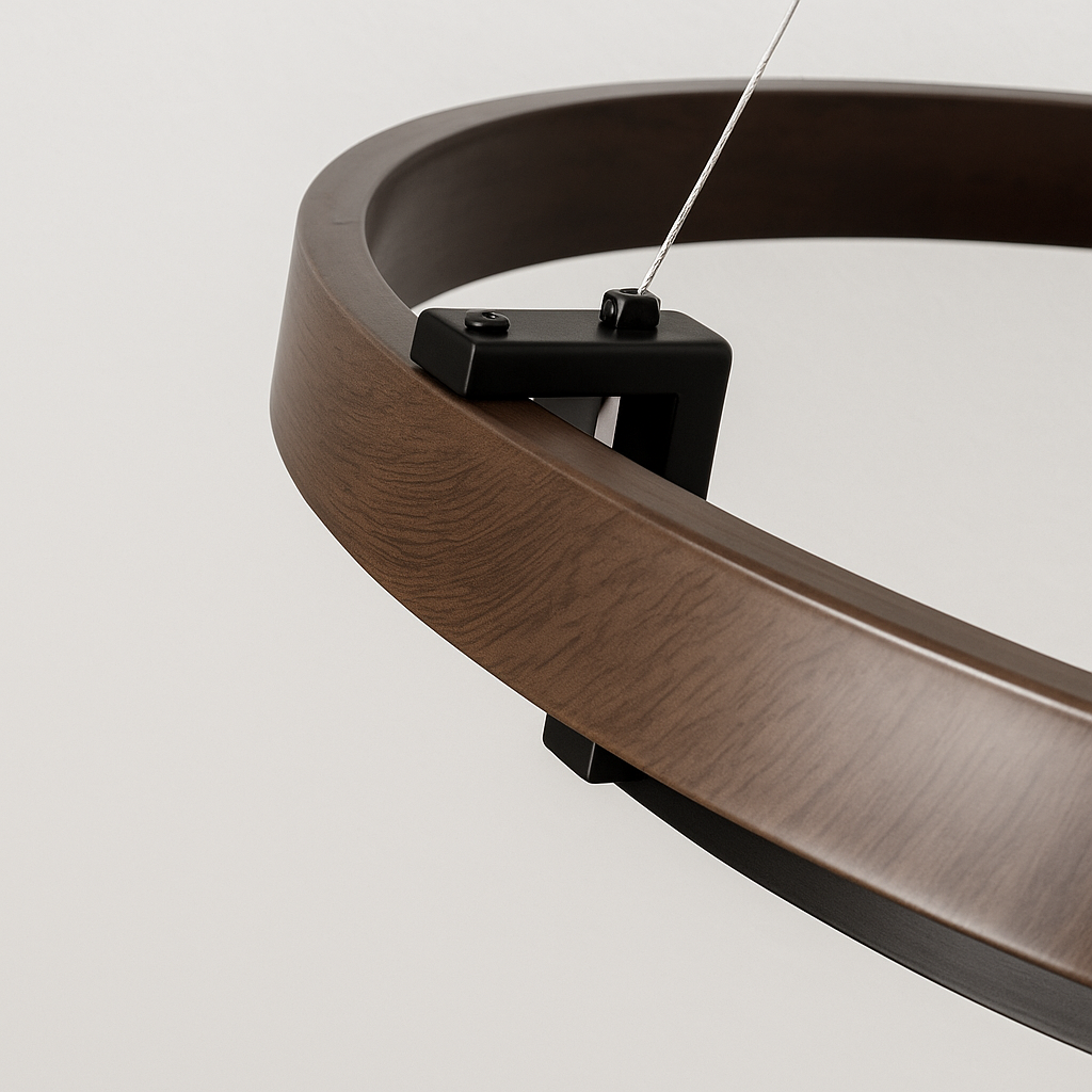 Luminária Pendente Moderna Minimalista LED Madeira Bahama