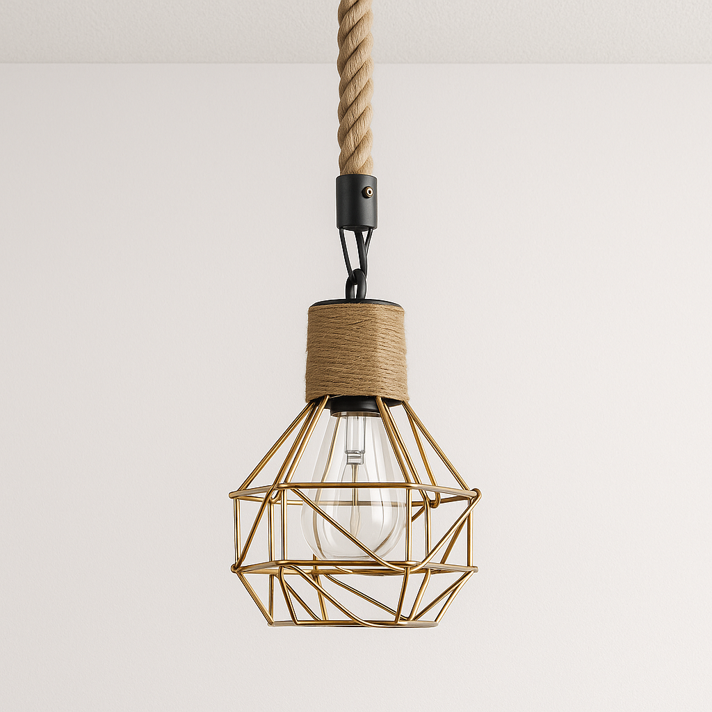 Luminária Pendente Vintage Industrial Corda Diamond