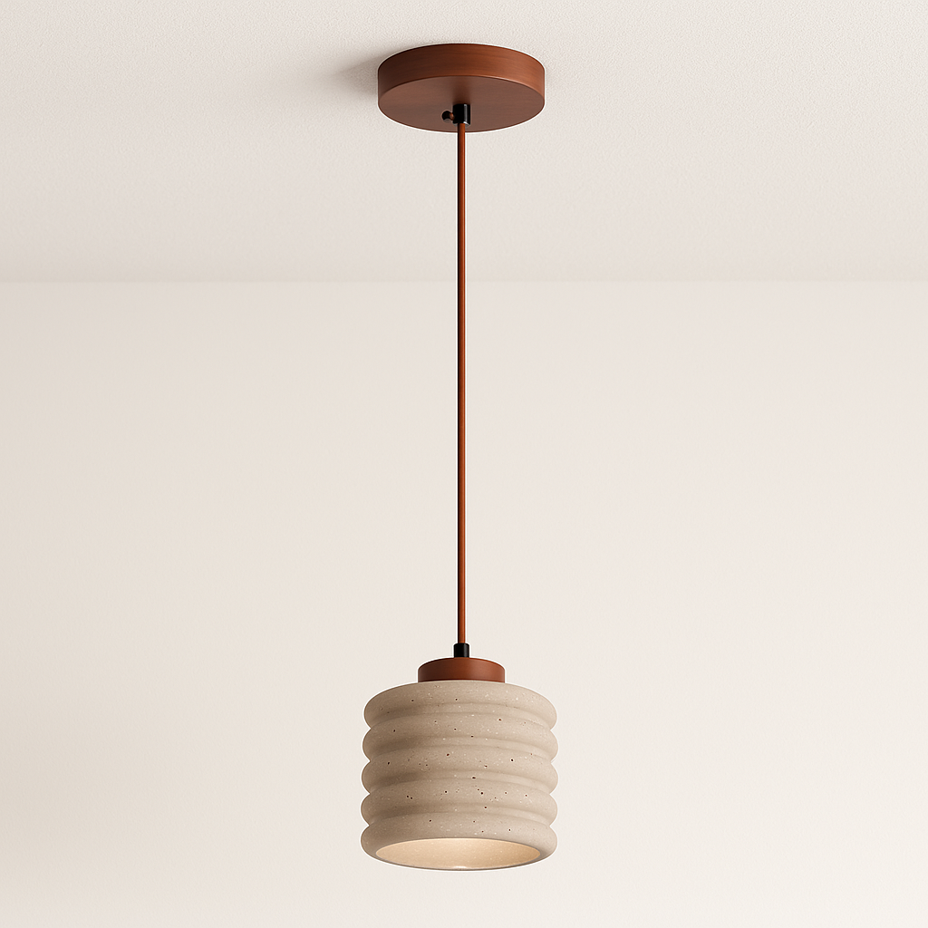 Luminária Pendente Moderna Minimalista Mármore Travertino Loggi