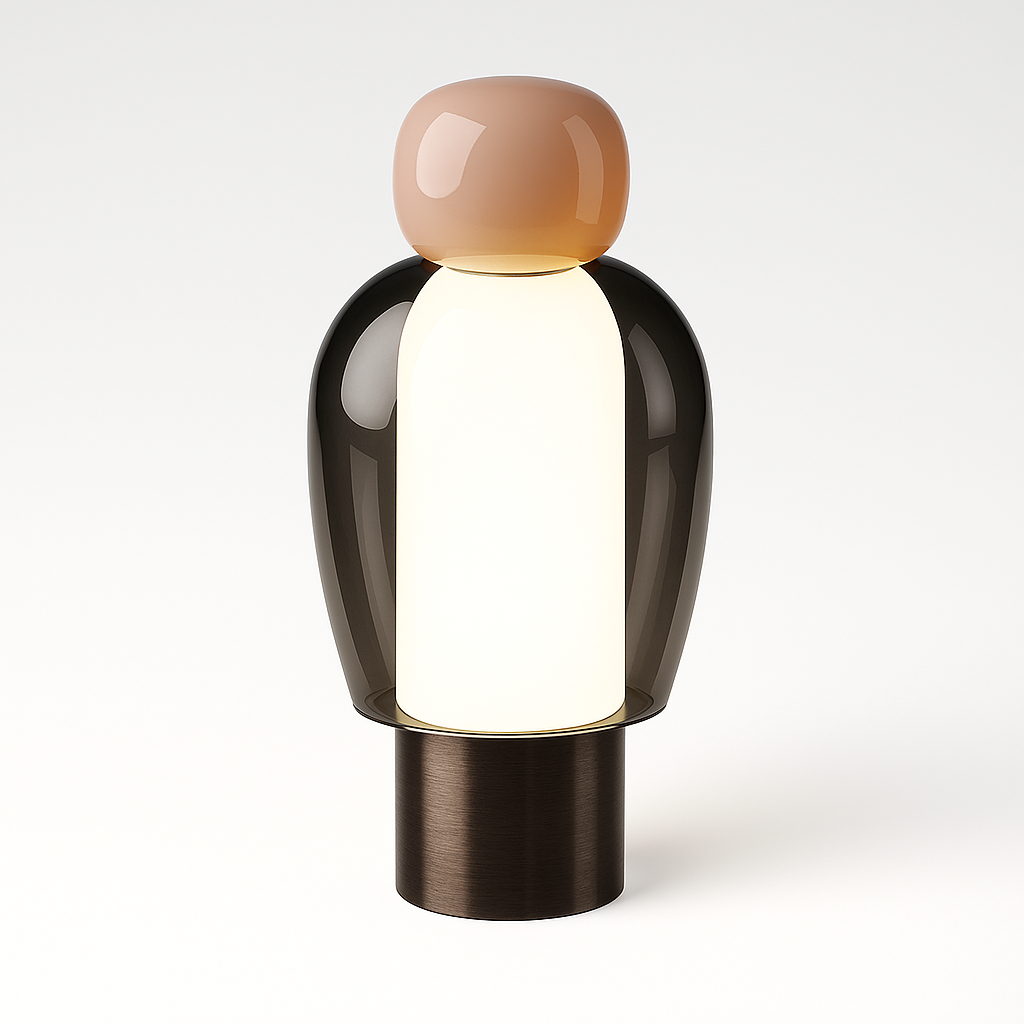 Luminária de Mesa Abajur Moderna Minimalista Vidro Hako Lumin