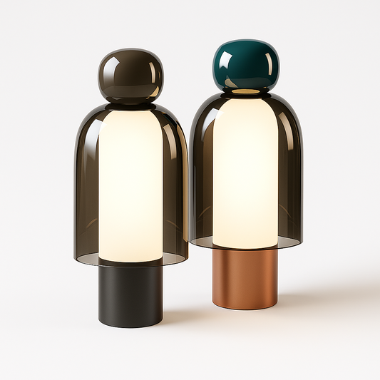 Luminária de Mesa Abajur Moderna Minimalista Vidro Hako Lumin