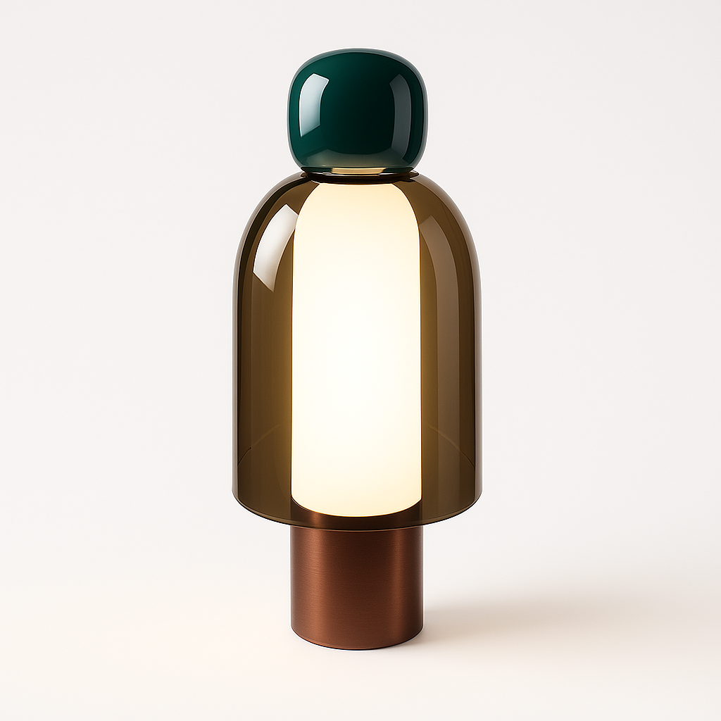 Luminária de Mesa Abajur Moderna Minimalista Vidro Hako Lumin