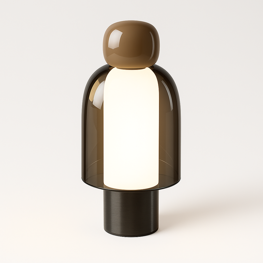 Luminária de Mesa Abajur Moderna Minimalista Vidro Hako Lumin