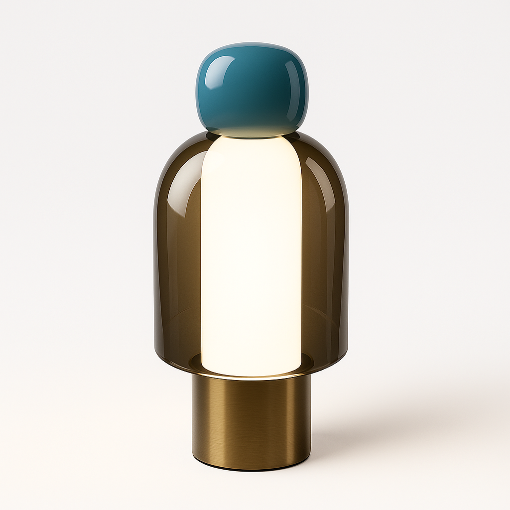 Luminária de Mesa Abajur Moderna Minimalista Vidro Hako Lumin