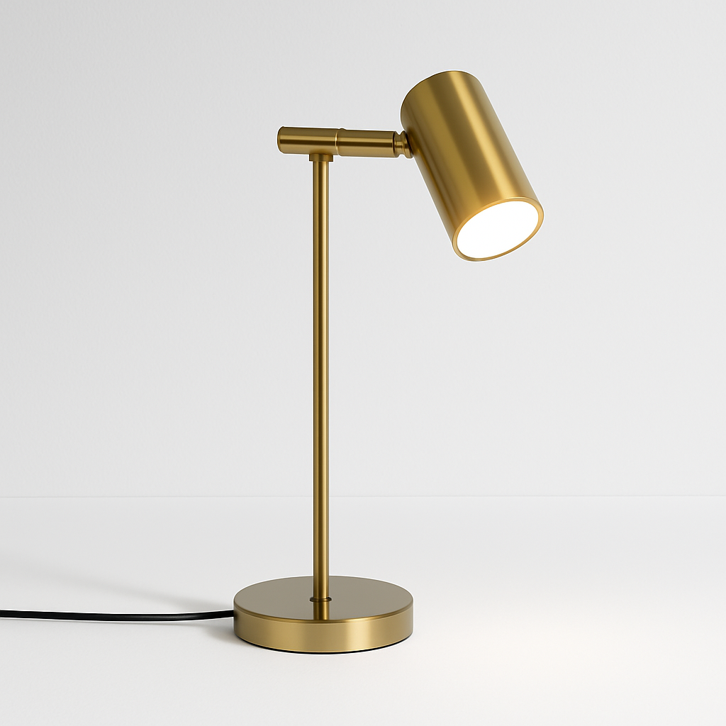 Luminária de Mesa Abajur Moderna Minimalista LED Metal Gold Lux