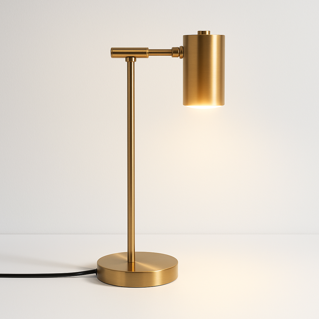 Luminária de Mesa Abajur Moderna Minimalista LED Metal Gold Lux