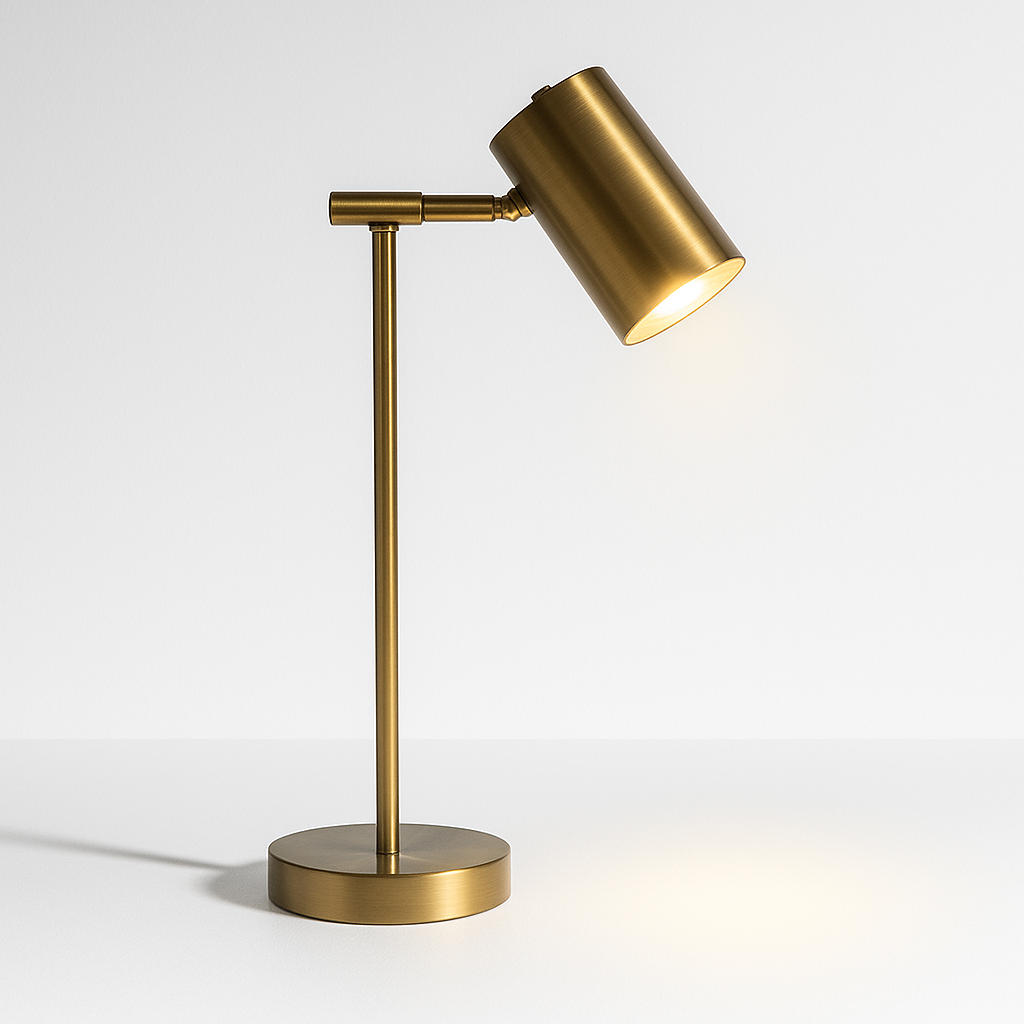 Luminária de Mesa Abajur Moderna Minimalista LED Metal Gold Lux