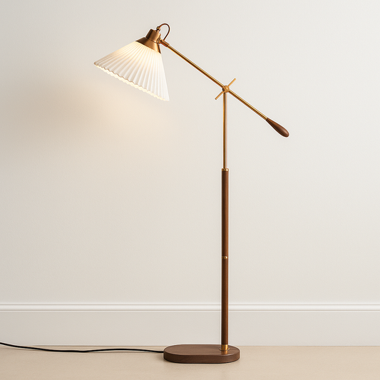 Luminária de Piso Coluna Minimalista Retrô Articulada Olena