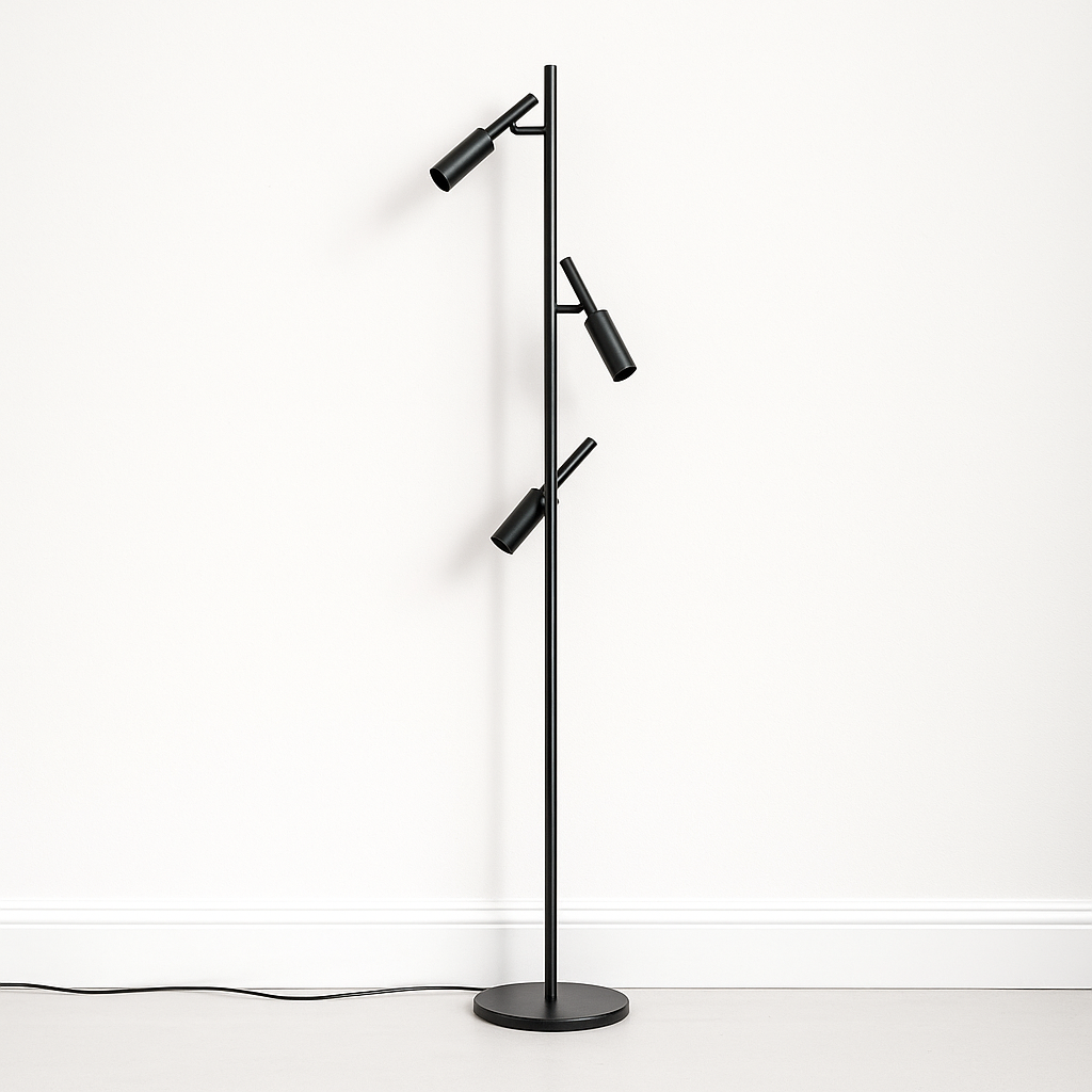 Luminária de Piso Moderna Minimalista Articulada LED Metal Luminor