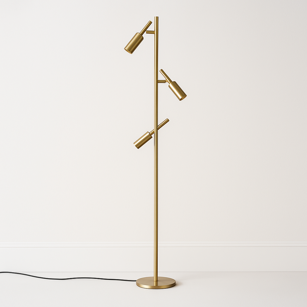 Luminária de Piso Moderna Minimalista Articulada LED Metal Luminor