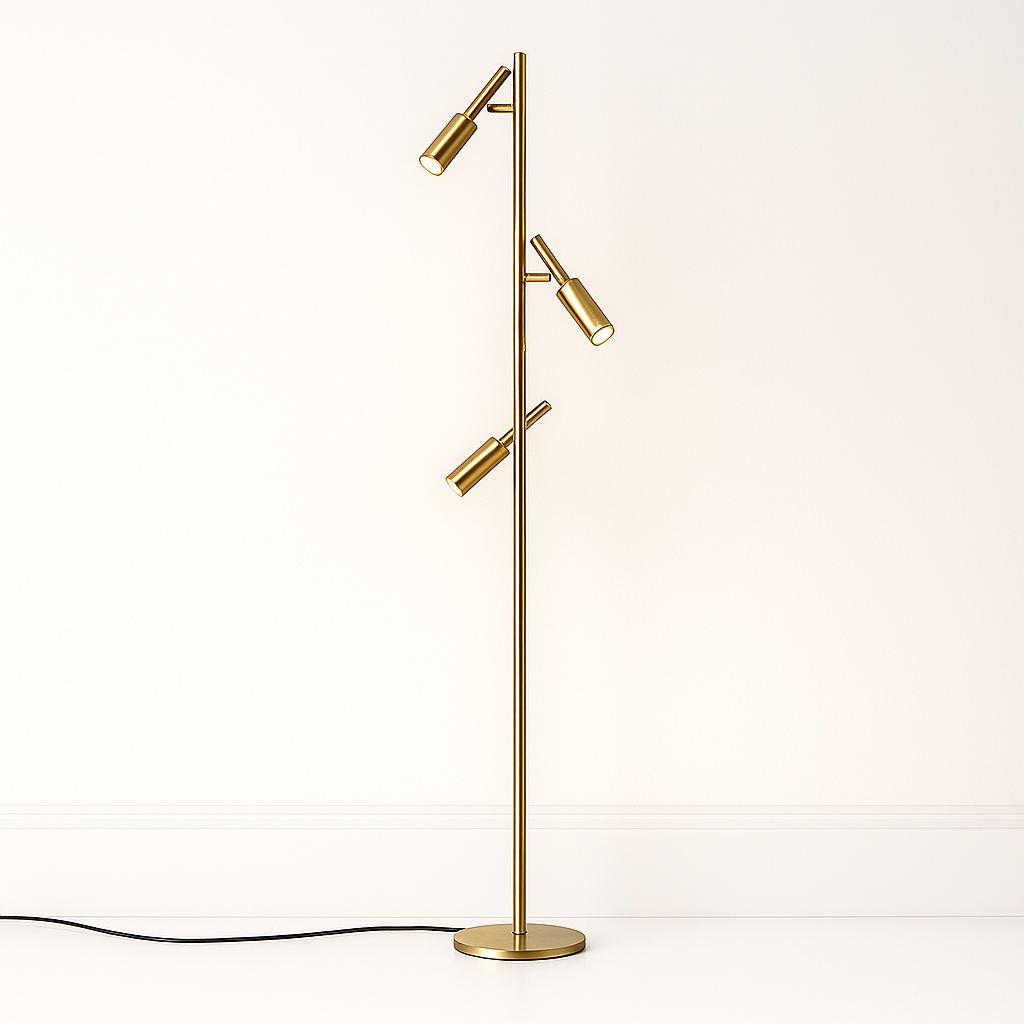 Luminária de Piso Moderna Minimalista Articulada LED Metal Luminor