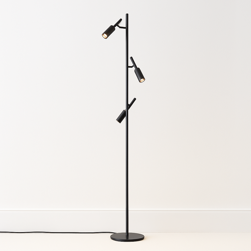 Luminária de Piso Moderna Minimalista Articulada LED Metal Luminor