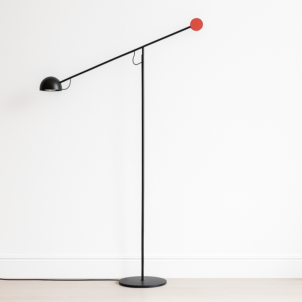 Luminária de Piso Moderna Minimalista Articulada LED Metal Siatto