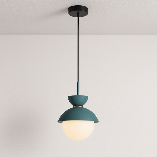Luminária Pendente Moderna Minimalista Metal Vidro Goele Van