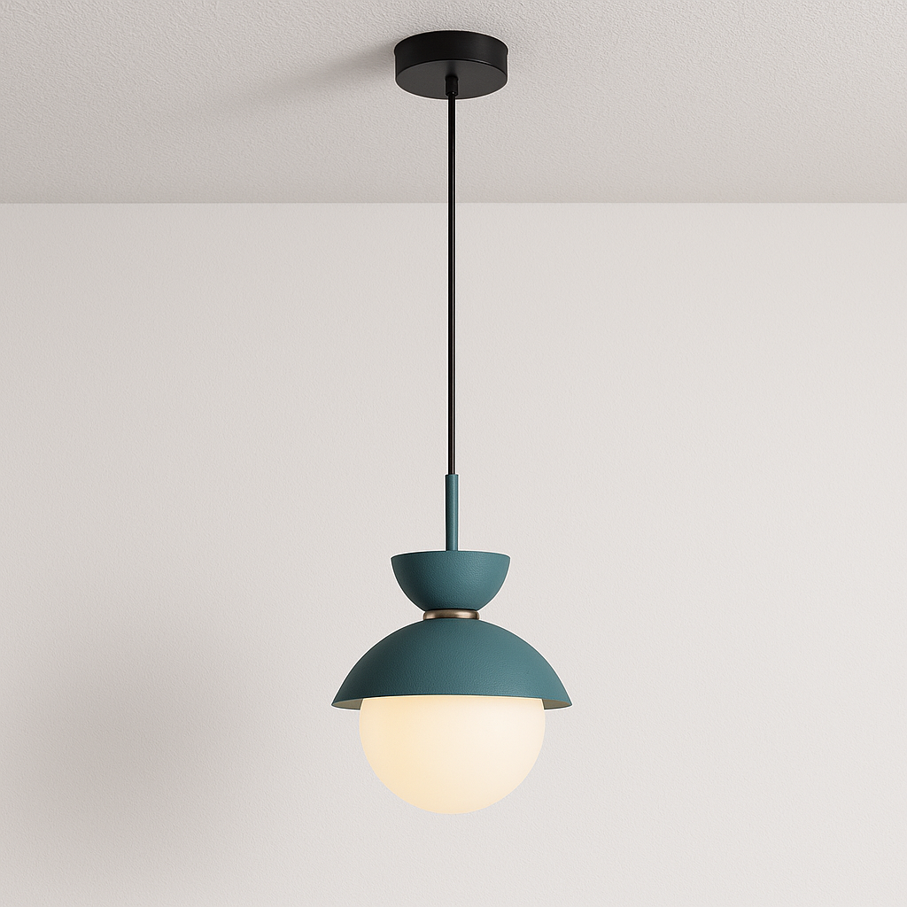 Luminária Pendente Moderna Minimalista Metal Vidro Goele Van