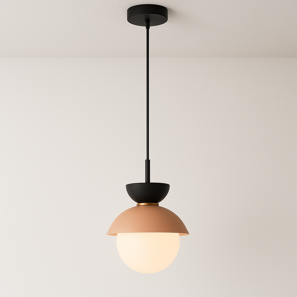 Luminária Pendente Moderna Minimalista Metal Vidro Goele Van