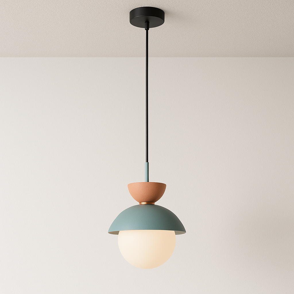 Luminária Pendente Moderna Minimalista Metal Vidro Goele Van