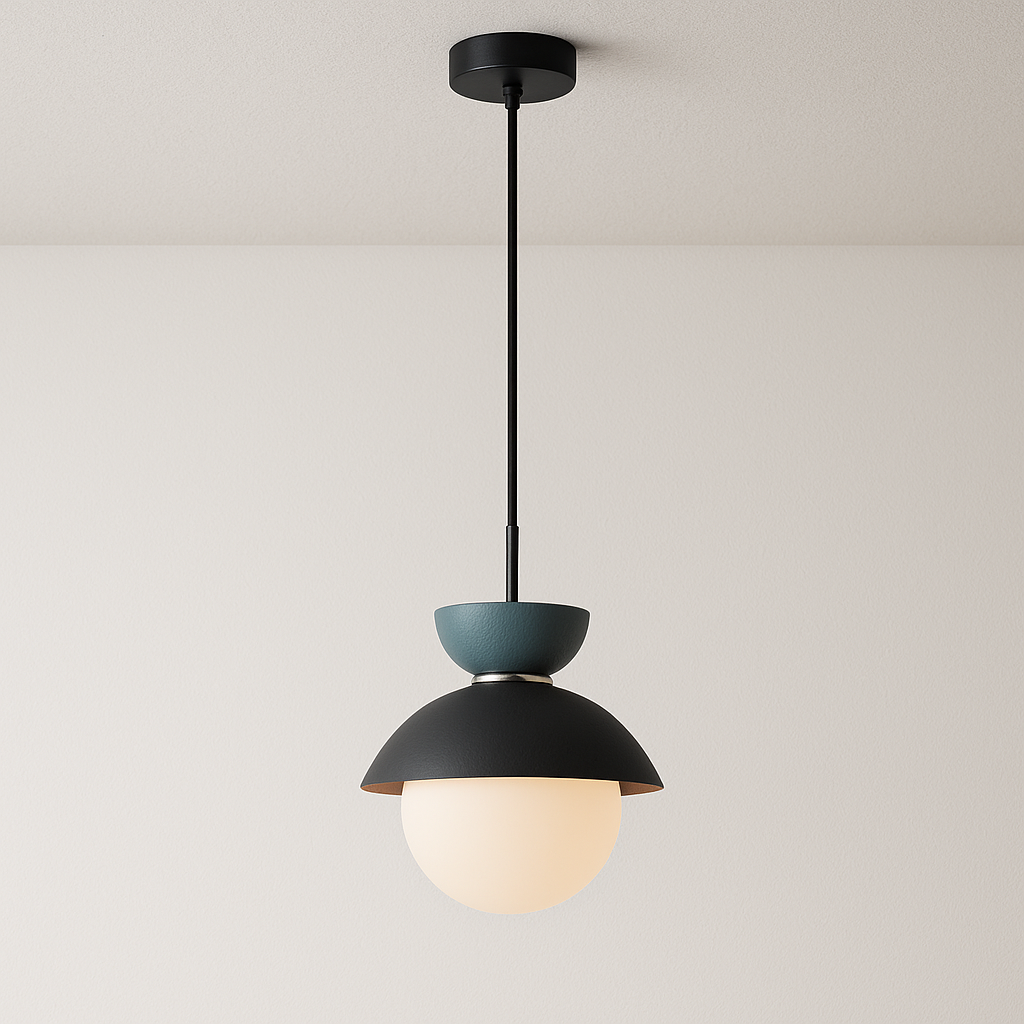 Luminária Pendente Moderna Minimalista Metal Vidro Goele Van