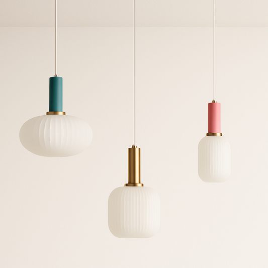 Luminária Pendente Moderna Minimalista Metal Vidro Colors Halo