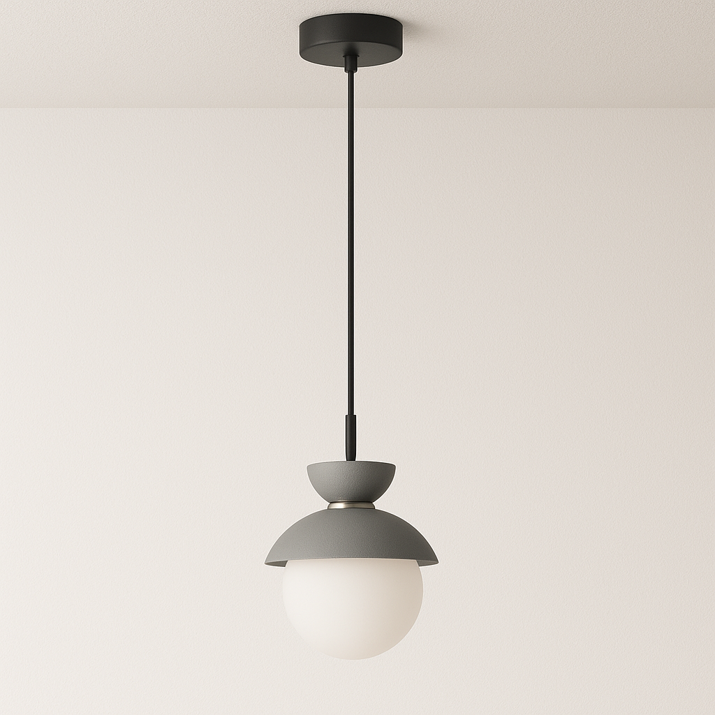 Luminária Pendente Moderna Minimalista Metal Vidro Goele Van