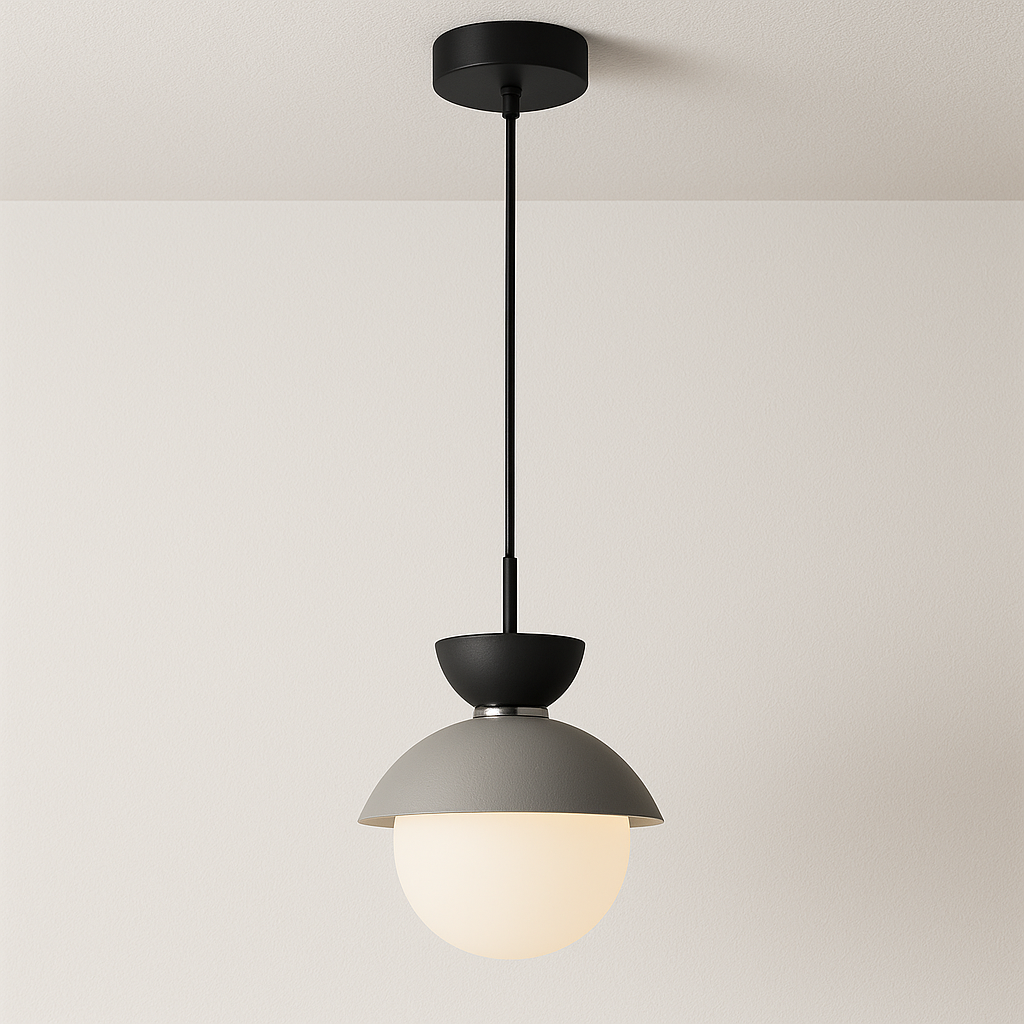Luminária Pendente Moderna Minimalista Metal Vidro Goele Van