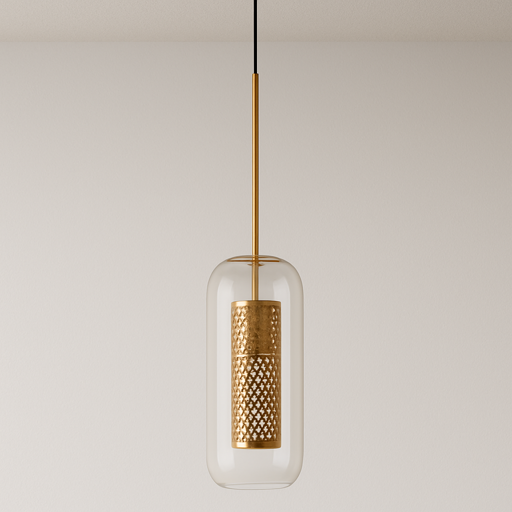 Luminária Pendente Moderna Minimalista Metal Globo Vidro Glint